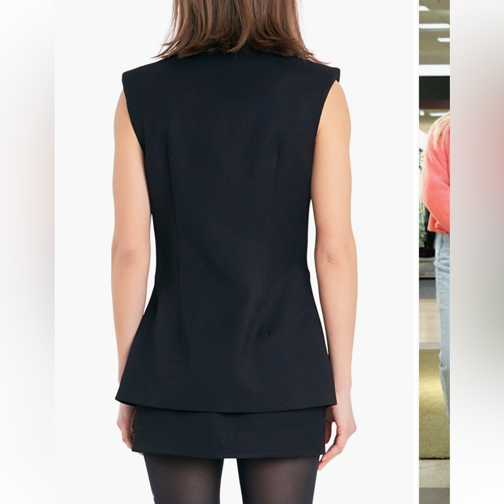 Endless Rose Black vest with Gold Accent - Picture 4 of 7